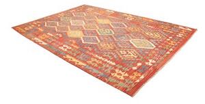 Tappeto Kilim Stilizzato Rosso Giallo 205x293 Cm