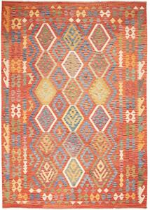 Tappeto Kilim Stilizzato Rosso Giallo 205x293 Cm