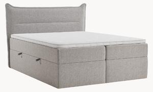 Letto boxspring in ciniglia fatto a mano con contenitore Rialta, H3