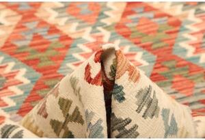 Tappeto Kilim Geometrico Avorio Rosso 210x298 Cm