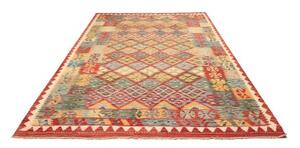 Tappeto Kilim Geometrico Rosso Giallo 205x288 Cm