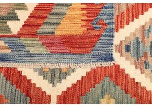 Tappeto Kilim Geometrico Rosso Avorio 180x239 Cm
