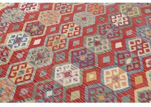 Tappeto Kilim Geometrico Rosso Mattone Avorio 414x595 Cm