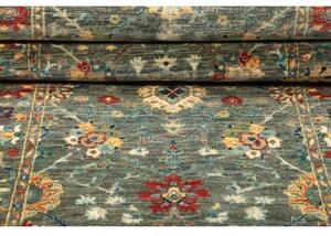 Tappeto Floralia Floreale Verde Petrolio Rosso Corsia 83x298 Cm