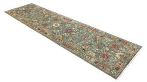 Tappeto Floralia Floreale Verde Petrolio Rosso Corsia 83x298 Cm