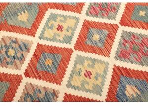 Tappeto Kilim Geometrico Rosso Avorio 180x239 Cm