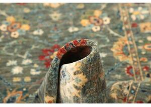 Tappeto Floralia Floreale Verde Petrolio Rosso Corsia 83x298 Cm