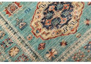 Tappeto Kazak Fine Stilizzato Azzurro Beige Corsia 83x250 Cm