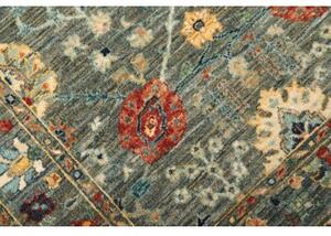 Tappeto Floralia Floreale Verde Petrolio Rosso Corsia 83x298 Cm