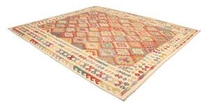 Tappeto Kilim Geometrico Rosso Beige 261x299 Cm