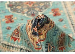 Tappeto Kazak Fine Stilizzato Azzurro Beige Corsia 83x250 Cm