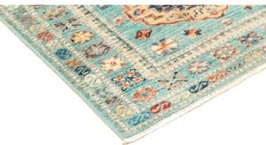 Tappeto Kazak Fine Stilizzato Azzurro Beige Corsia 83x250 Cm