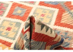 Tappeto Kilim Geometrico Rosso Avorio 180x239 Cm