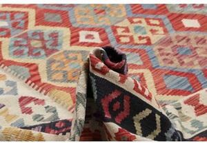 Tappeto Kilim Geometrico Rosso Mattone Avorio 414x595 Cm
