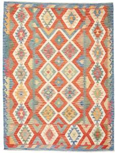 Tappeto Kilim Geometrico Rosso Avorio 180x239 Cm