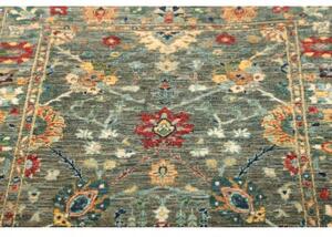 Tappeto Floralia Floreale Verde Petrolio Rosso Corsia 83x298 Cm
