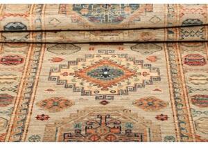 Tappeto Kazak Fine Geometrico Beige Blu Corsia 80x290 Cm