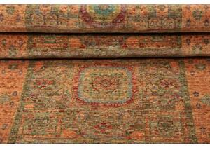Tappeto Kairo Geometrico Arancione Verde Corsia 76x202 Cm