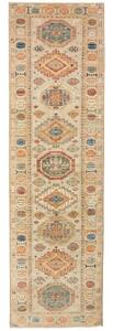 Tappeto Kazak Fine Geometrico Beige Blu Corsia 80x290 Cm