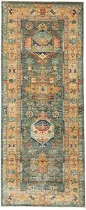 Tappeto Floralia Stilizzato Verde Petrolio Beige 80x198 Cm