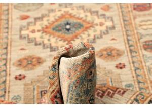 Tappeto Kazak Fine Geometrico Beige Blu Corsia 80x290 Cm
