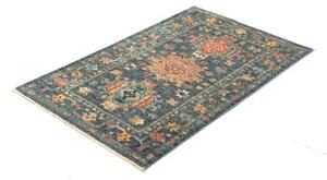 Tappeto Floralia Stilizzato Blu Petrolio Rosso Mattone 78x123 Cm