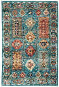 Tappeto Floralia Geometrico Blu Petrolio Corallo 80x121 Cm