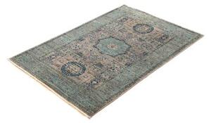 Tappeto Kairo Medaglione Blu Petrolio Beige 80x118 Cm