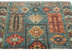 Tappeto Floralia Geometrico Blu Petrolio Corallo 80x121 Cm