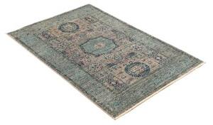 Tappeto Kairo Medaglione Blu Petrolio Beige 80x118 Cm