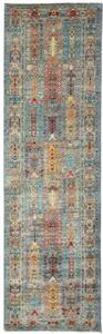 Tappeto Floralia Stilizzato Blu Terracotta Corsia 80x273 Cm