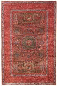 Tappeto Kairo Geometrico Rosso Verde Scuro 96x150 Cm