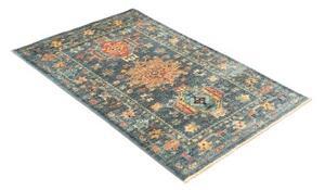 Tappeto Floralia Stilizzato Blu Petrolio Rosso Mattone 78x123 Cm
