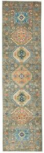 Tappeto Floralia Stilizzato Grigio Scuro Terracotta Corsia 79x302 Cm