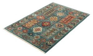Tappeto Floralia Geometrico Blu Petrolio Corallo 80x121 Cm