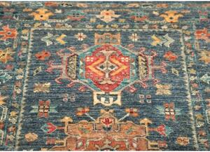 Tappeto Floralia Stilizzato Blu Petrolio Rosso Mattone 78x123 Cm