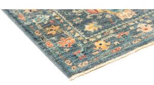 Tappeto Floralia Stilizzato Blu Petrolio Rosso Mattone 78x123 Cm