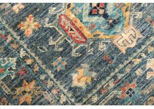 Tappeto Floralia Stilizzato Blu Petrolio Rosso Mattone 78x123 Cm