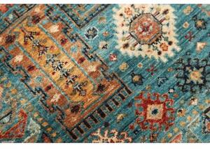 Tappeto Floralia Geometrico Blu Petrolio Corallo 80x121 Cm
