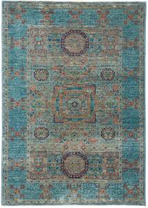 Tappeto Kairo Stilizzato Verde Petrolio Blu Scuro 81x115 Cm