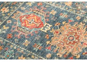 Tappeto Floralia Stilizzato Blu Petrolio Rosso Mattone 78x123 Cm