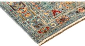 Tappeto Floralia Stilizzato Blu Terracotta Corsia 80x273 Cm