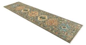 Tappeto Floralia Geometrico Grigio Scuro Blu Corsia 80x303 Cm