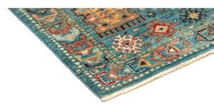 Tappeto Floralia Geometrico Blu Petrolio Corallo 80x121 Cm