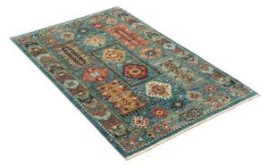 Tappeto Floralia Geometrico Blu Petrolio Corallo 80x121 Cm