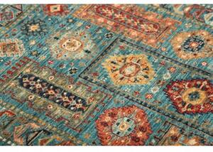 Tappeto Floralia Geometrico Blu Petrolio Corallo 80x121 Cm