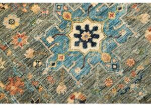 Tappeto Floralia Geometrico Grigio Scuro Blu Corsia 80x303 Cm