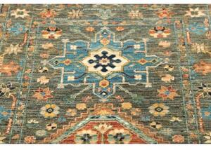 Tappeto Floralia Geometrico Grigio Scuro Blu Corsia 80x303 Cm
