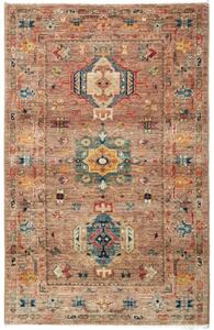 Tappeto Floralia Stilizzato Marrone Terra Cotta Blu Petrolio 76x125 Cm