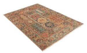 Tappeto Floralia Patchwork Marrone Blu Ottanio 126x181 Cm
